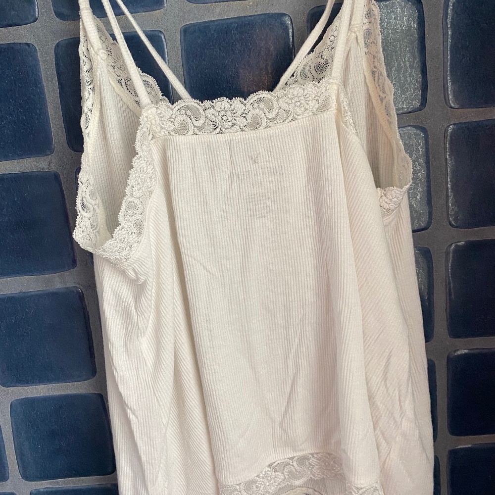 Lacy white women's tank